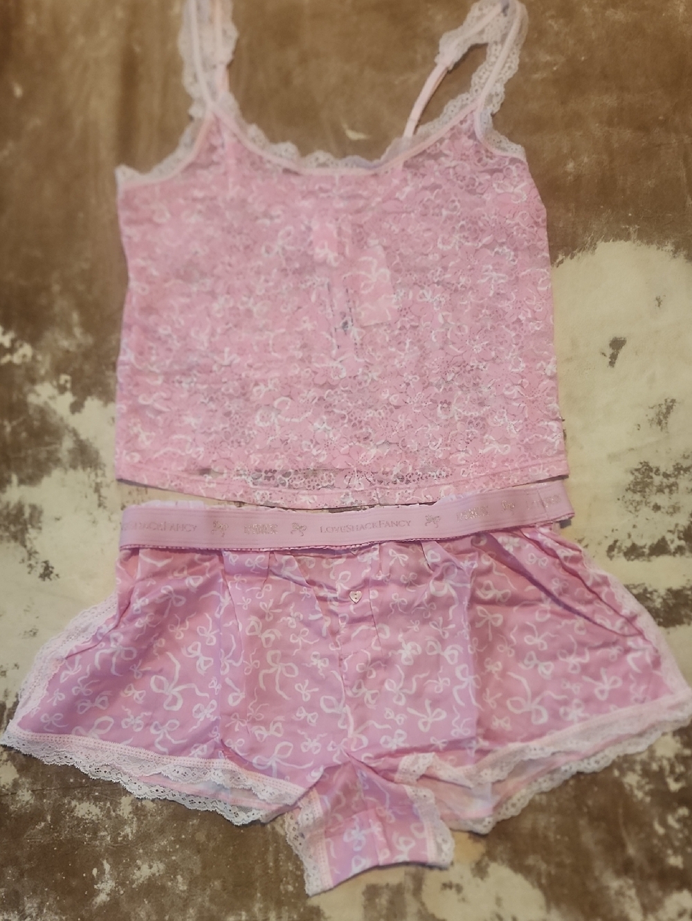 Pink VS Loveshack Fancy Pajama Set. Size: M